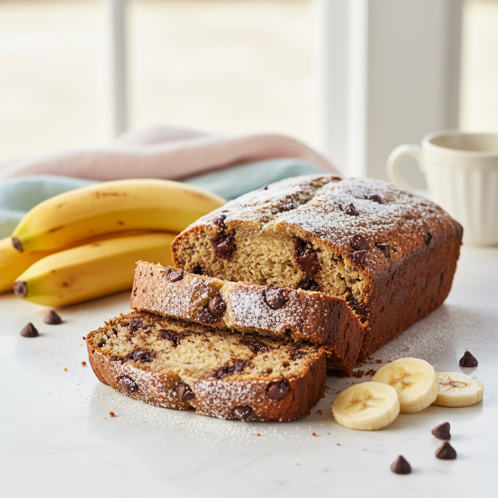 Moist Chocolate Chip Banana Bread Recipe