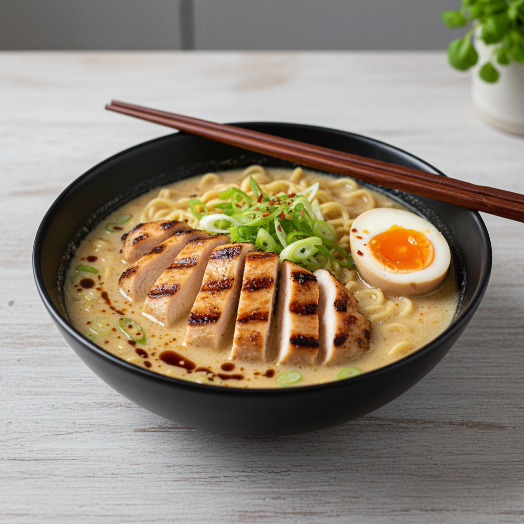Creamy Garlic Chicken Ramen