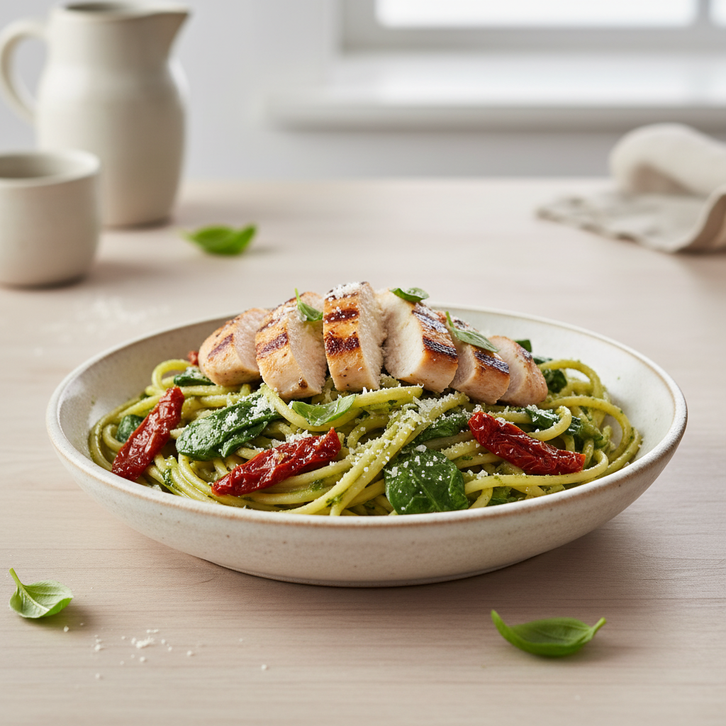 Light Pesto Pasta with Chicken | Healthy Spring Recipes