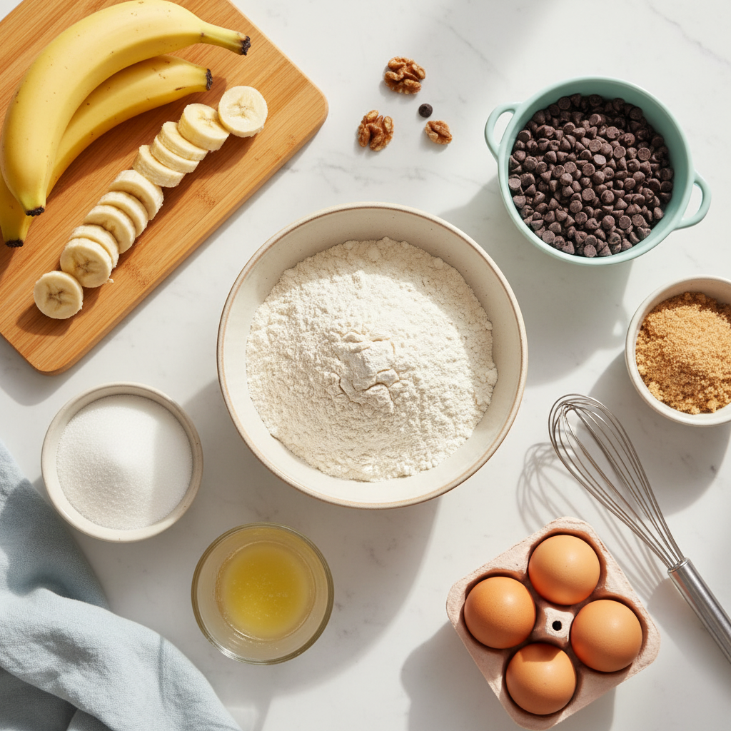 Banana Chocolate Chip Bread — Moist, Easy Recipe Ready in 1 Hour - preparation