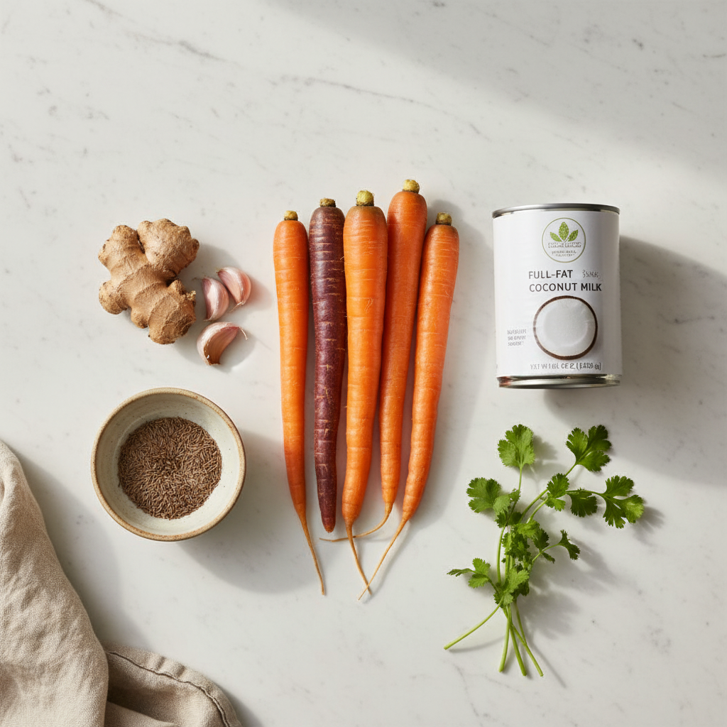 Spiced Carrot Soup with Coconut Cream | Elegant Soup Recipe - preparation